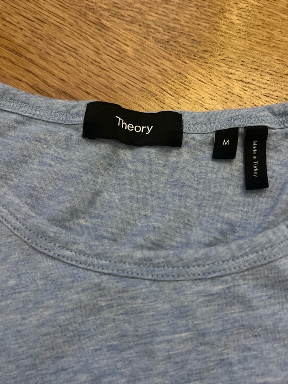 Theory Men’s Light Blue and Heather Gray Crewneck Tees - Picture 4 of 5